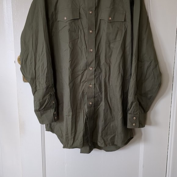 Schaefer Long Sleeve Button Down Shirt XXL Green Made In Texas USA 18 1/2 X 37 - Picture 5 of 9